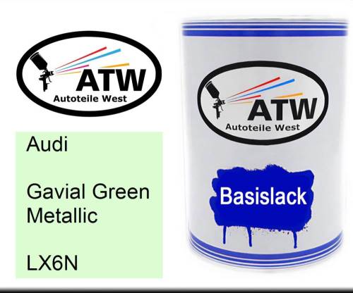 Audi, Gavial Green Metallic, LX6N: 500ml Lackdose, von ATW Autoteile West.